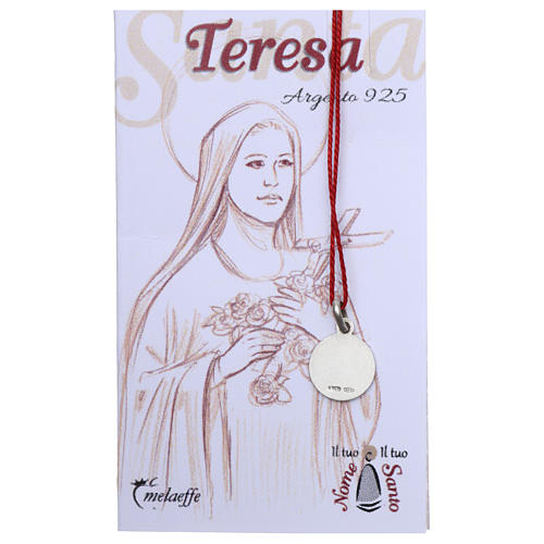 Medalik Święta Teresa od Dzieciątka Jezus srebro 925 rodowane 10 mm