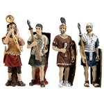 Cztery figurki żołnierzy rzymskich 9 cm