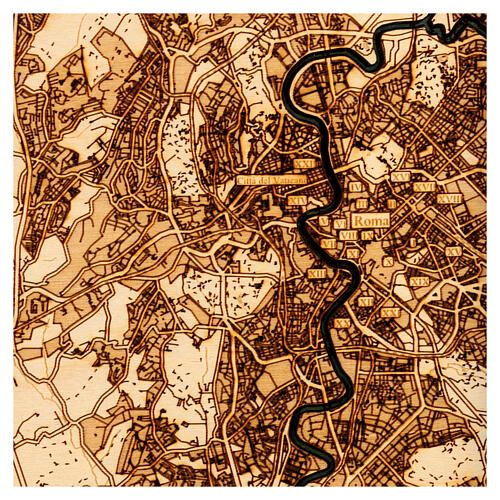 Mapa w drewnie wypukła Rzym Jubileusz 35x35 cm edycja limitowana