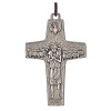 Wisiorek krzyż Papież Franciszek metal 8 x 5