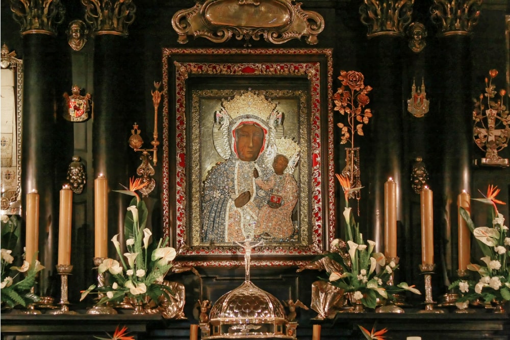 Czarna Madonna z Częstochowy namalowana przez św. Łukasza